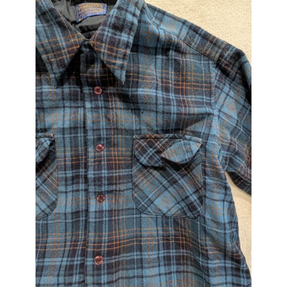 Pendleton Long Sleeve Button Front Shirt Blue Plaid Size Large Lot of 2 DAMAGED - Picture 15 of 16
